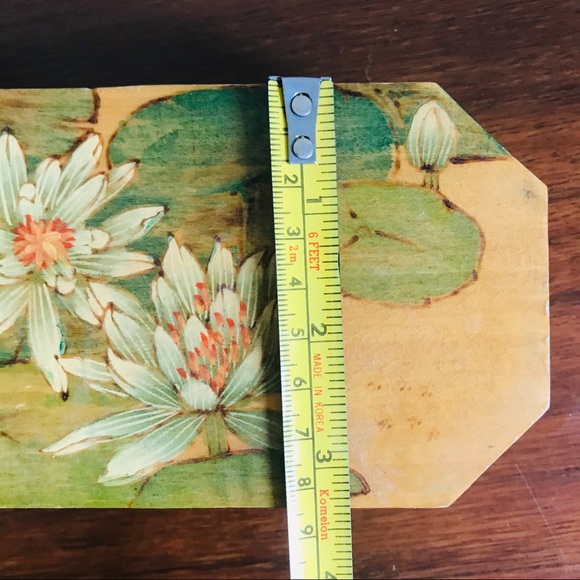 Vintage hand painted Chinese water Lilly wood box - Picture 10 of 12
